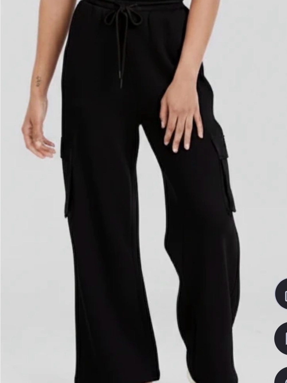 Victoria's Secret Black Wide-Leg Cargo Sweatpants